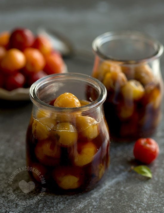 Dulce de Cerezas Recipe and Video (Acerola in Light Syrup)