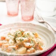 Potatoes with Parsley and Paprika Sauce Recipe: this rich and creamy potato dish is the perfect side dish to serve with grilled meat or fish.