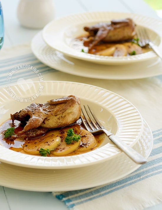 Quail with Rum and Apple - Recipe