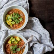 Spicy Fresh Shell Beans and Pork Sausage Stew