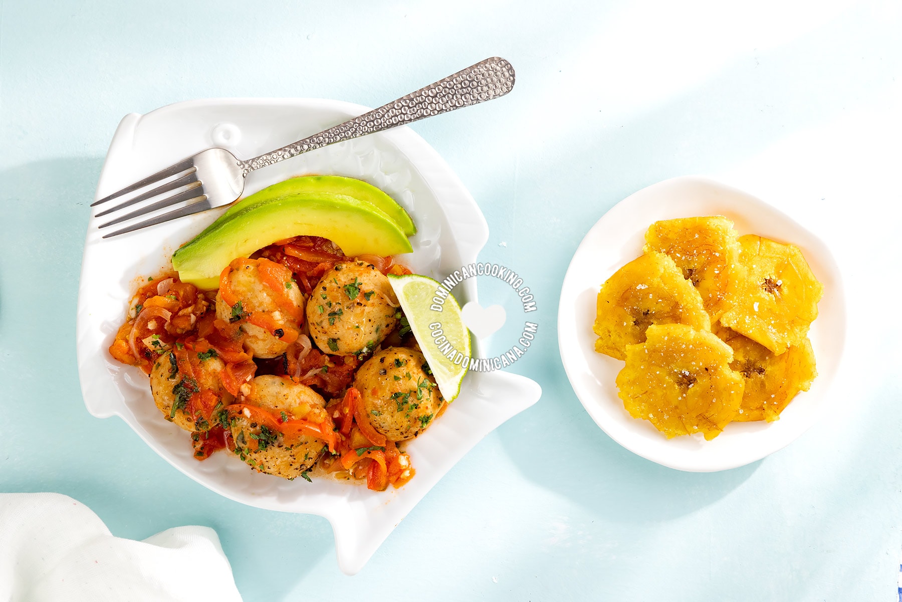 Fish balls (albóndigas de pescado) and tostones