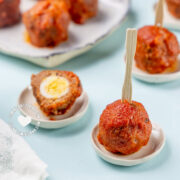 Baked Meatballs Stuffed with Quail Eggs