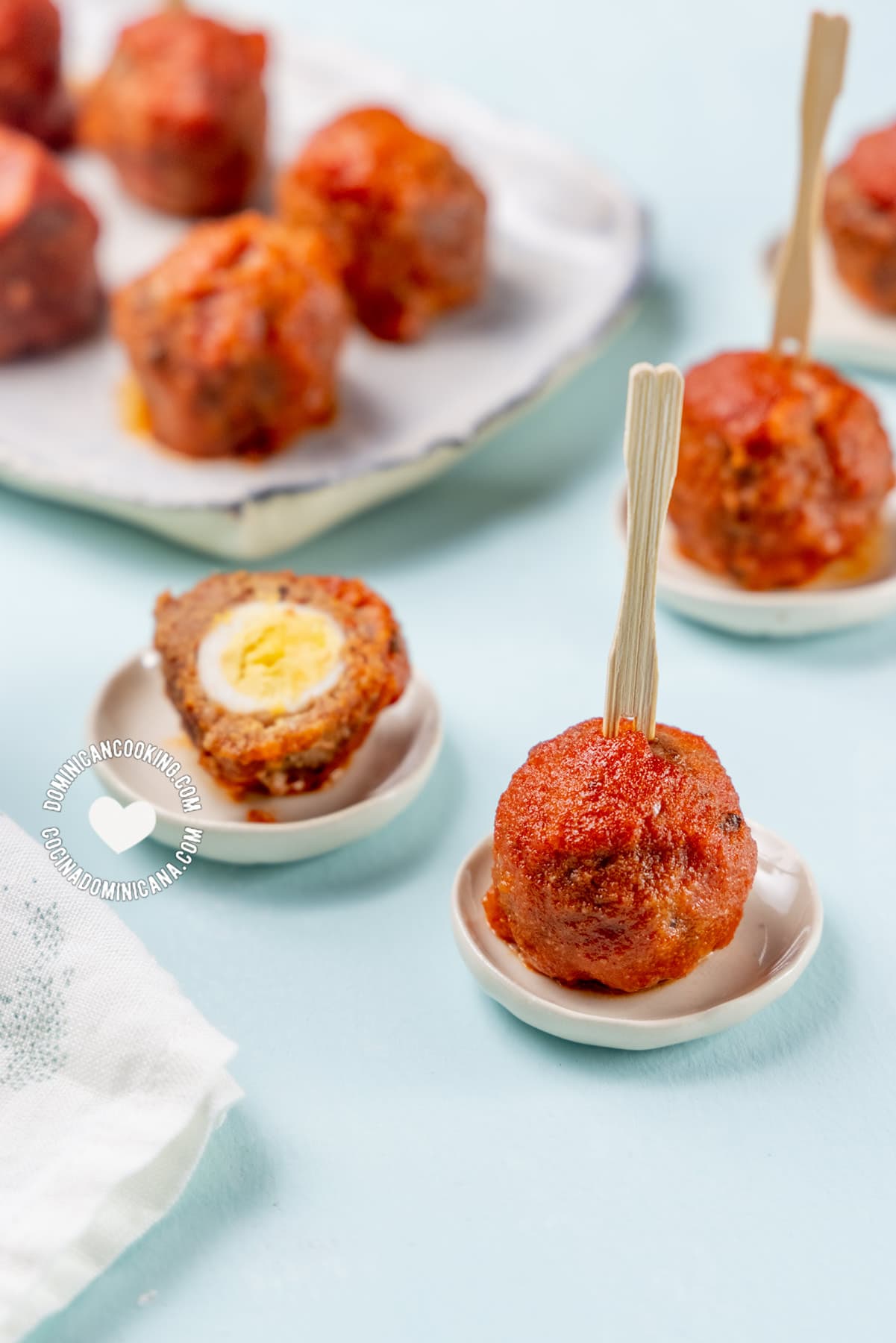 Baked Meatballs Stuffed with Quail Eggs