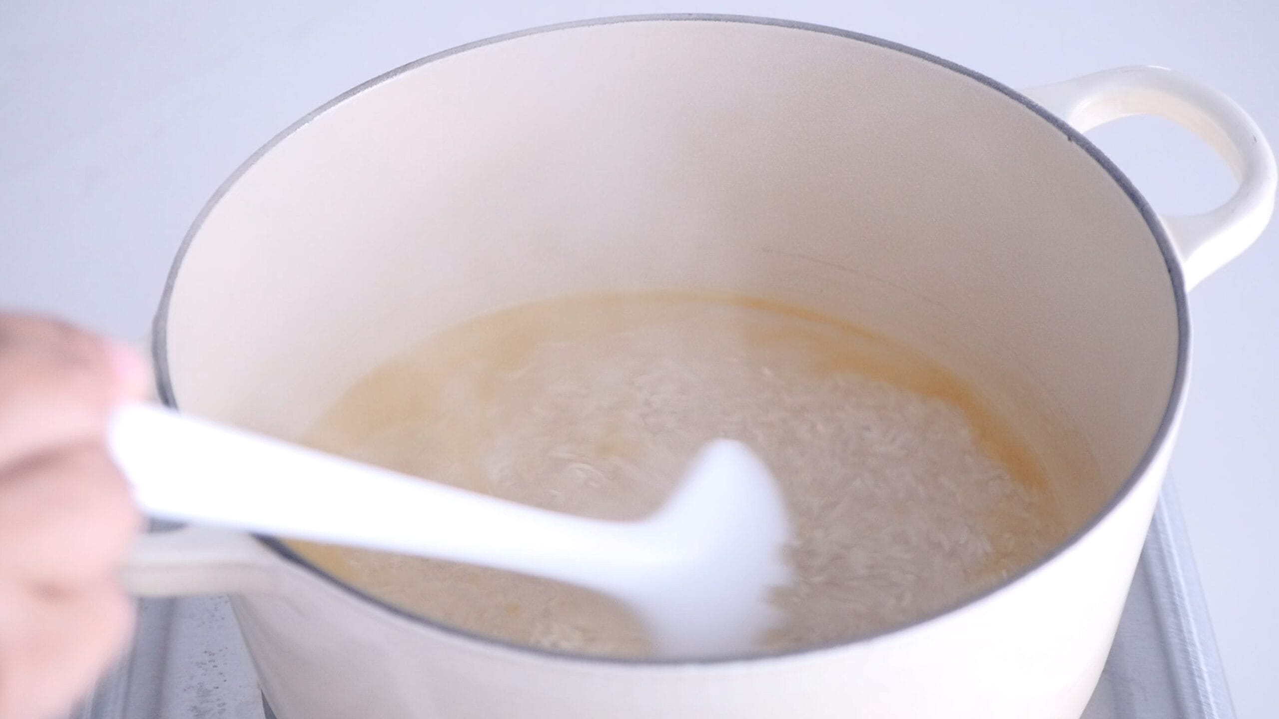 Stirring rice