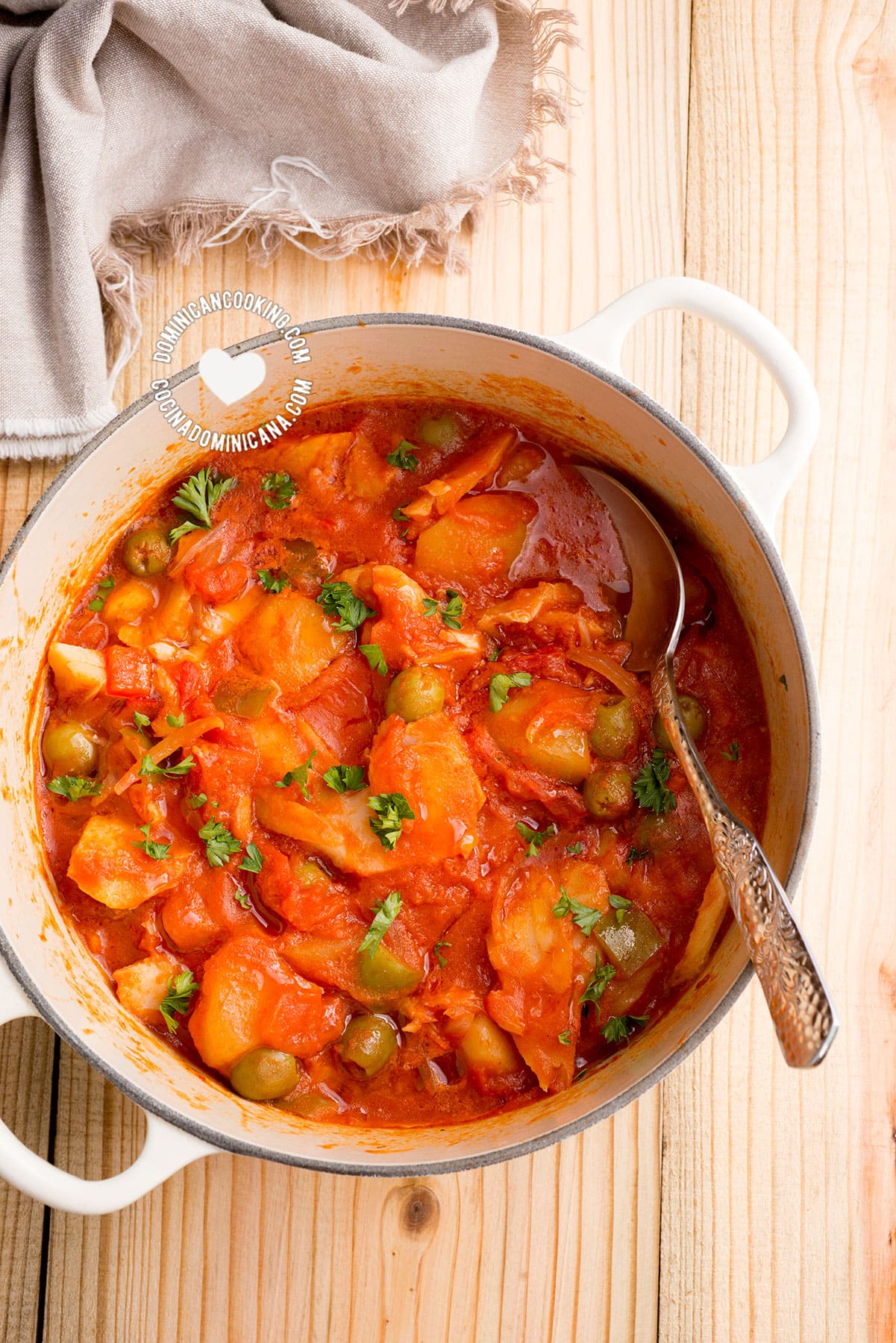 Bacalao Guisado con Papa (Codfish with Potato a la Dominicana)