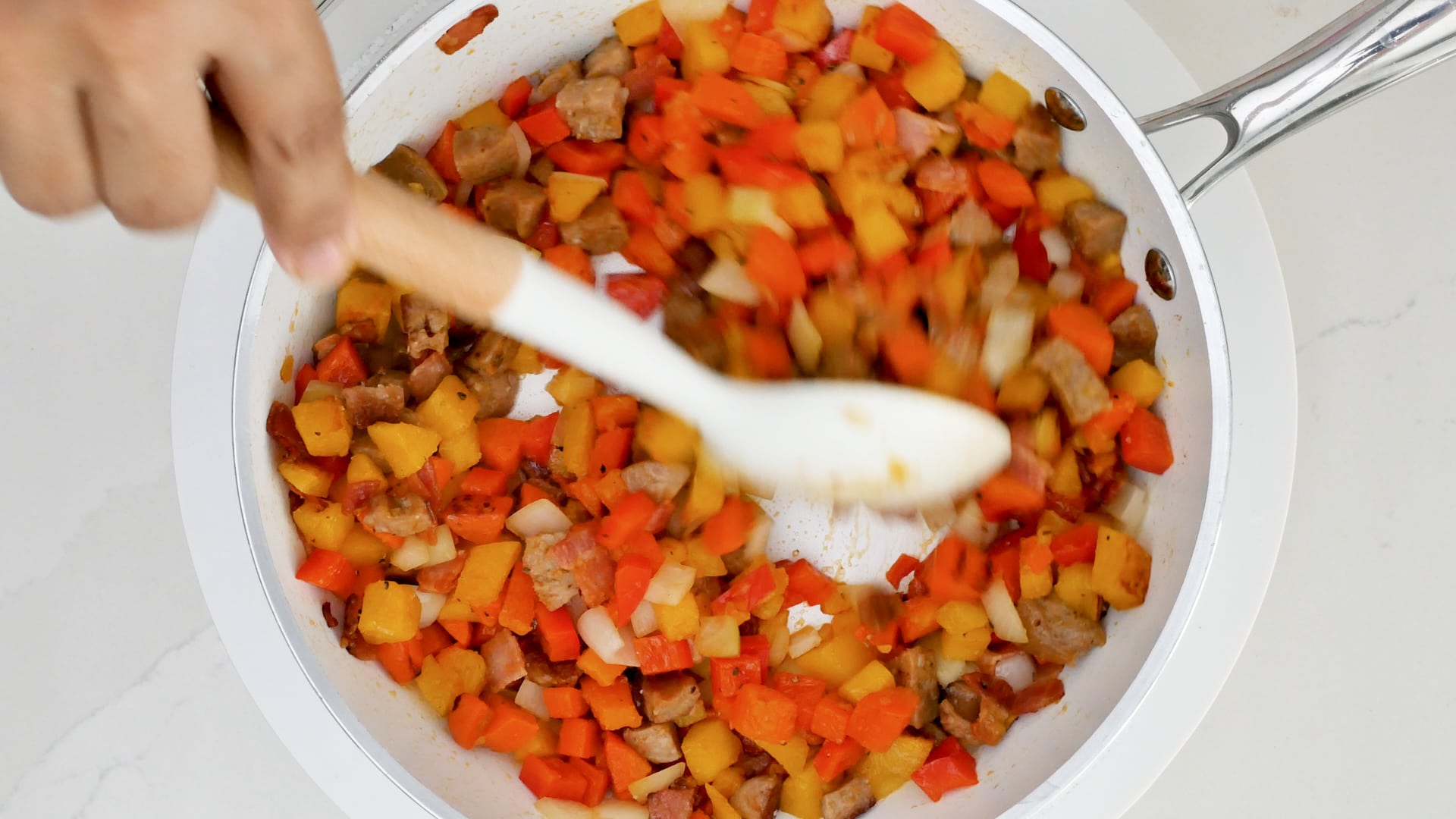 Sauteing vegetables