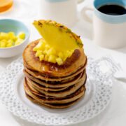 Stack of Whole Wheat and Banana Sugar-Free Pancakes