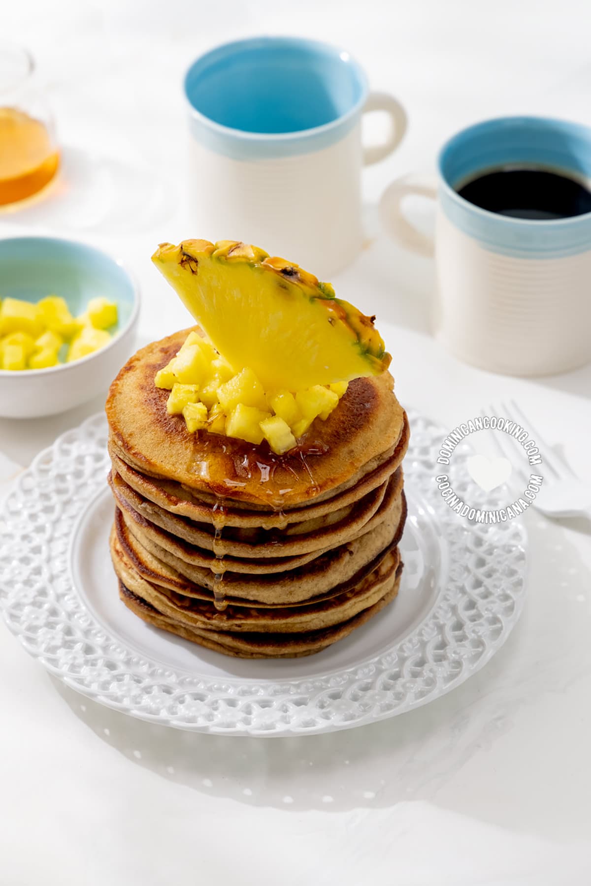 Stack of Whole Wheat and Banana Sugar-Free Pancakes