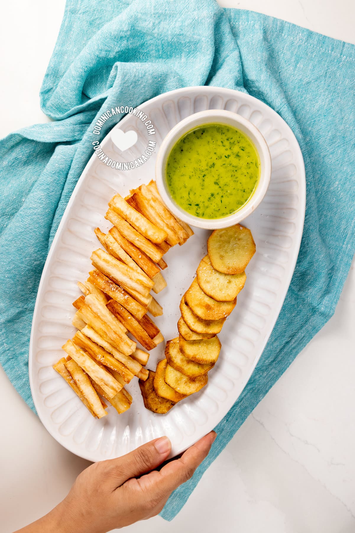 Yuca and batata fritas