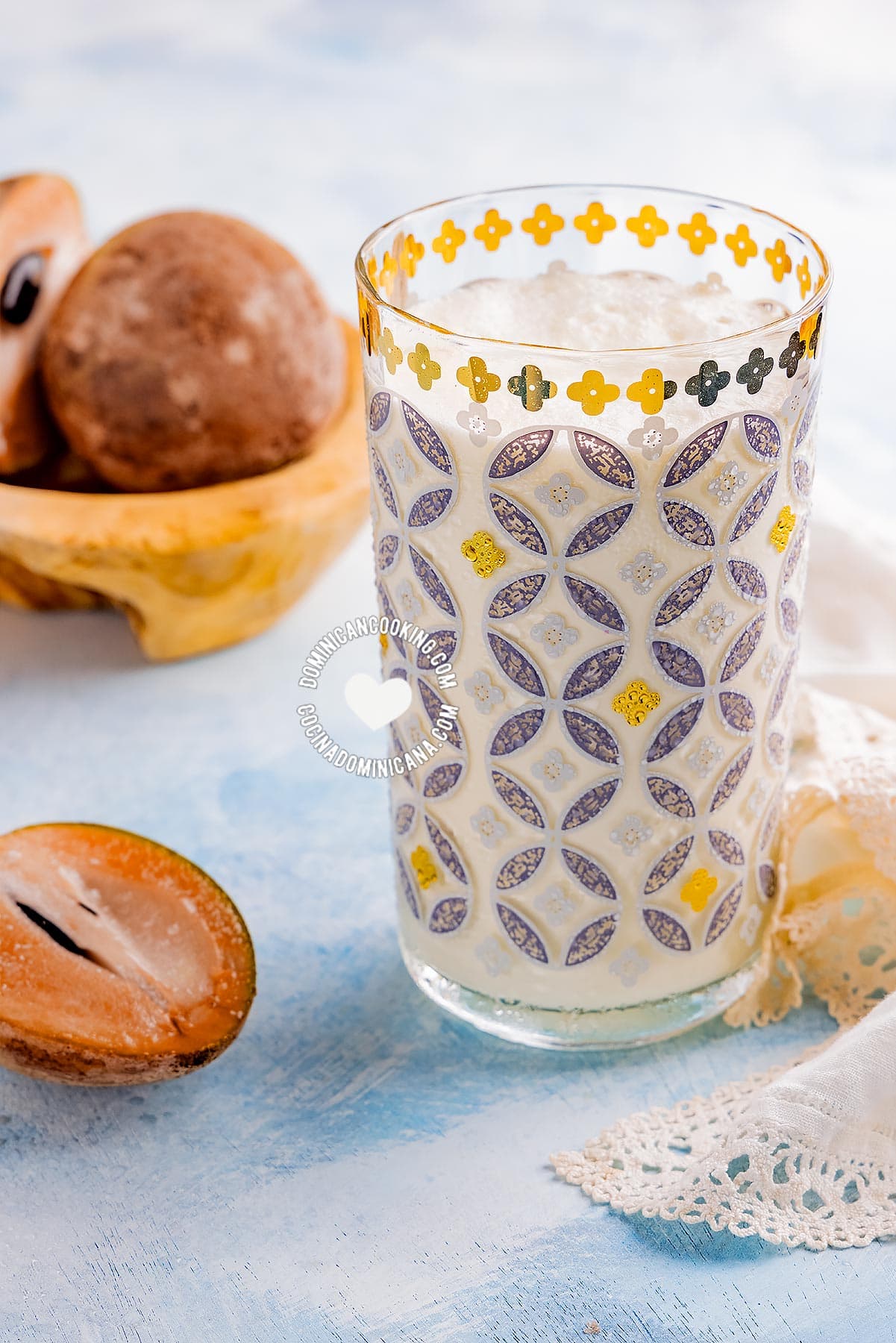 Glass of Batida de Nispero (Sapodilla Milkshake)