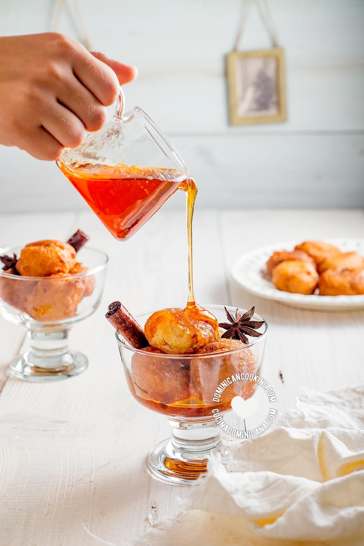 Buñuelos de Yuca (Cassava Sweet Puff Fritters with Spiced Syrup)