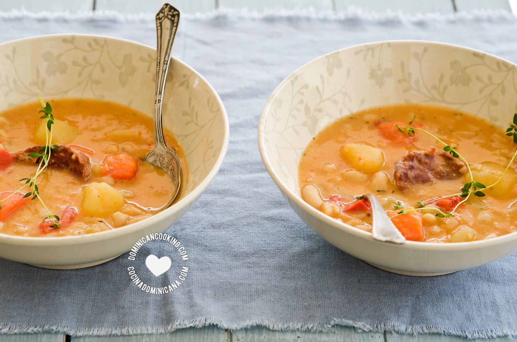 2 Dishes are White Beans (Cannellini) and Chorizo Stew