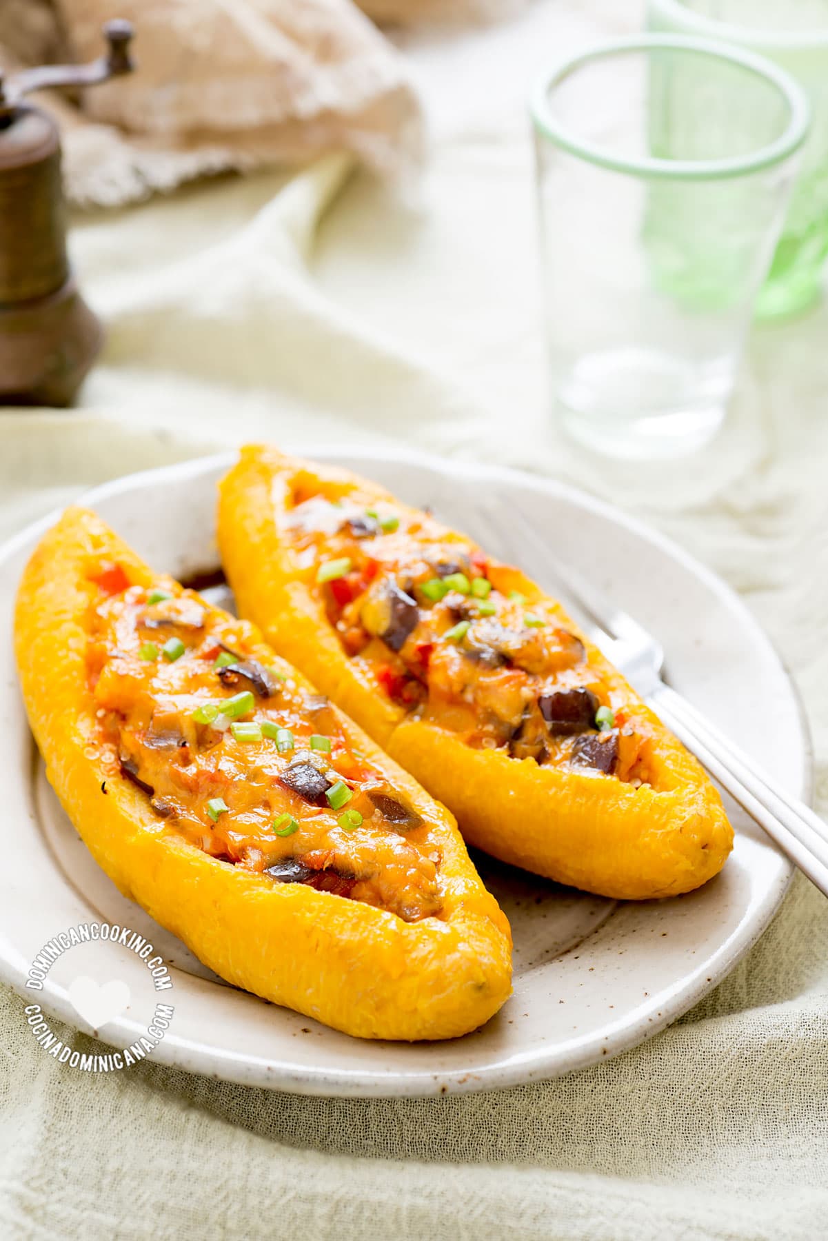 Ripe Plantain Boats (Canoas) with Eggplants