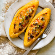 Ripe Plantain Boats (Canoas) with Eggplants