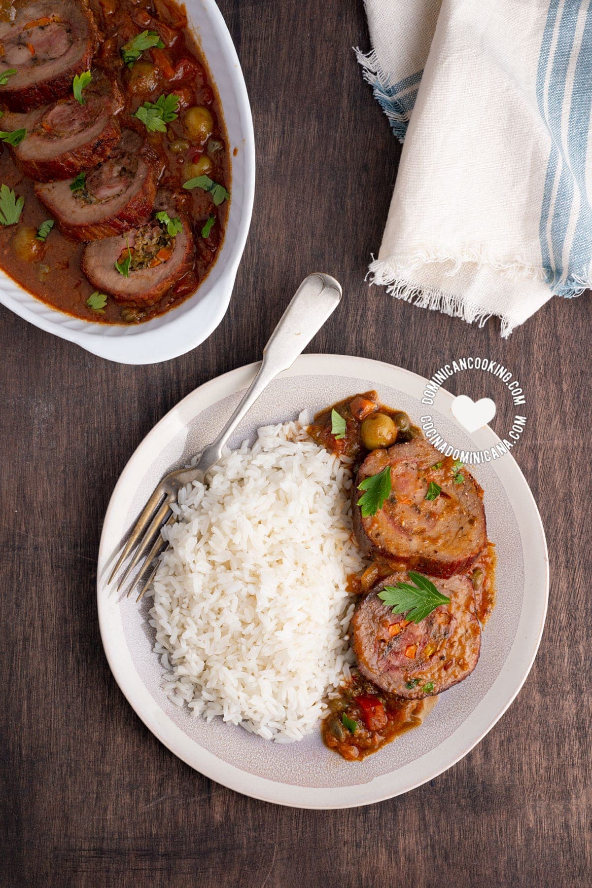 Carne mechada (Dominican beef roll)