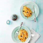 Two Plates of Cabbage and Carrot Salad