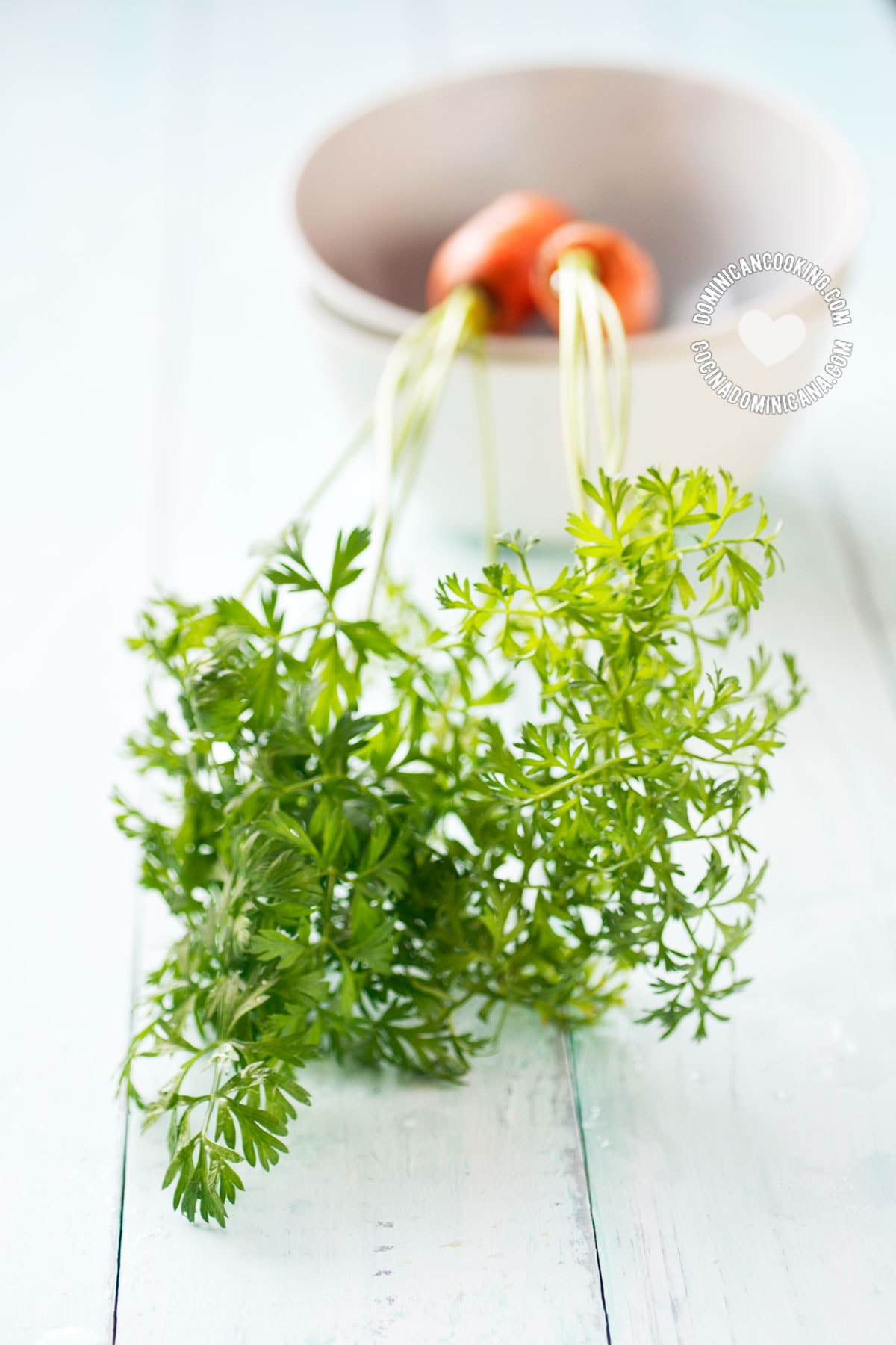 Carrots in Blue Bowl