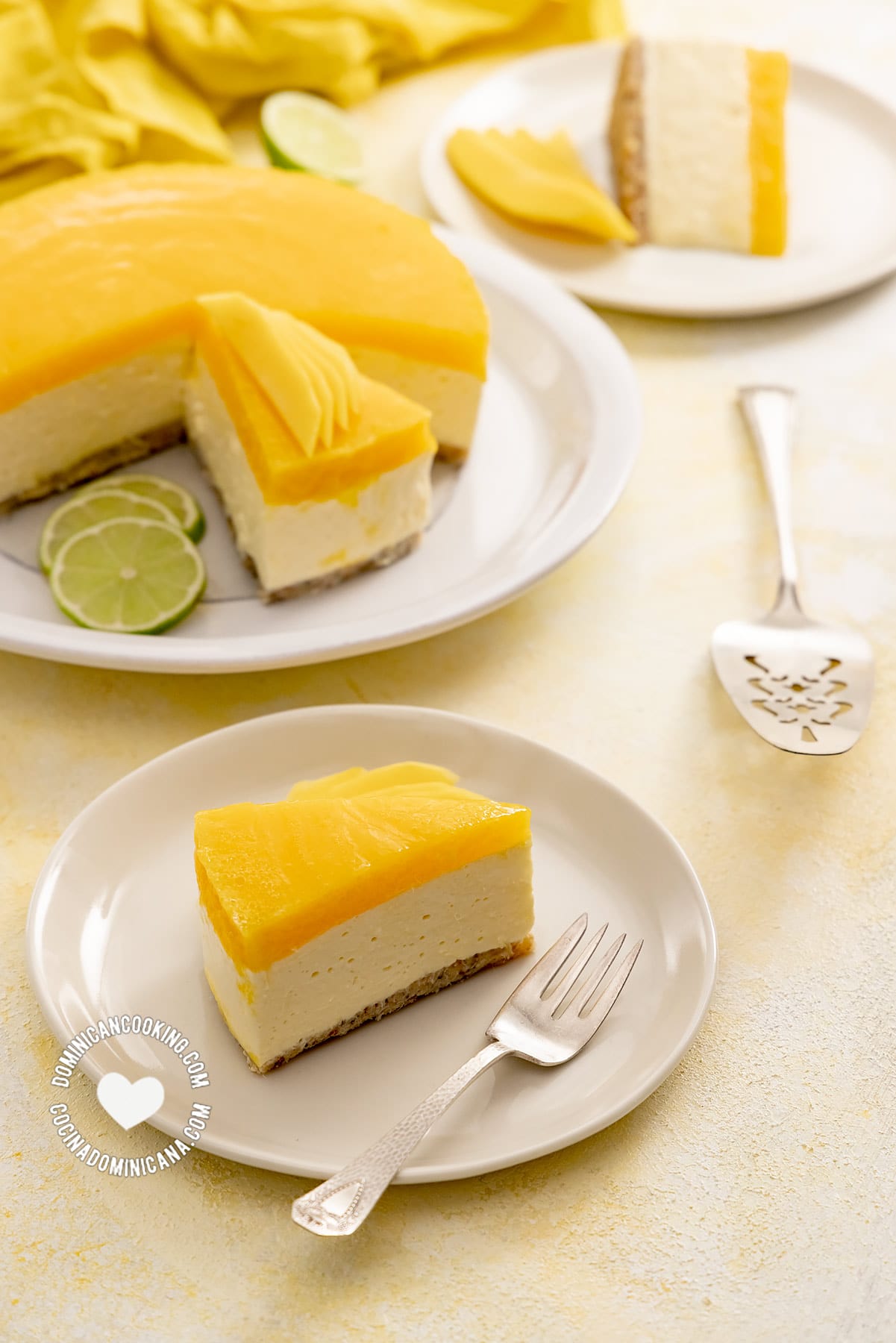 Easy No-Bake Lime and Mango Cheesecake