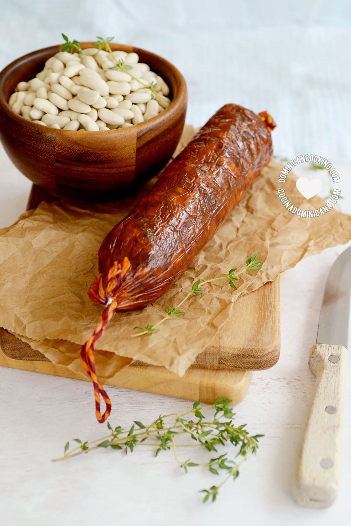 Ingredients for White Beans (Cannellini) and Chorizo Stew