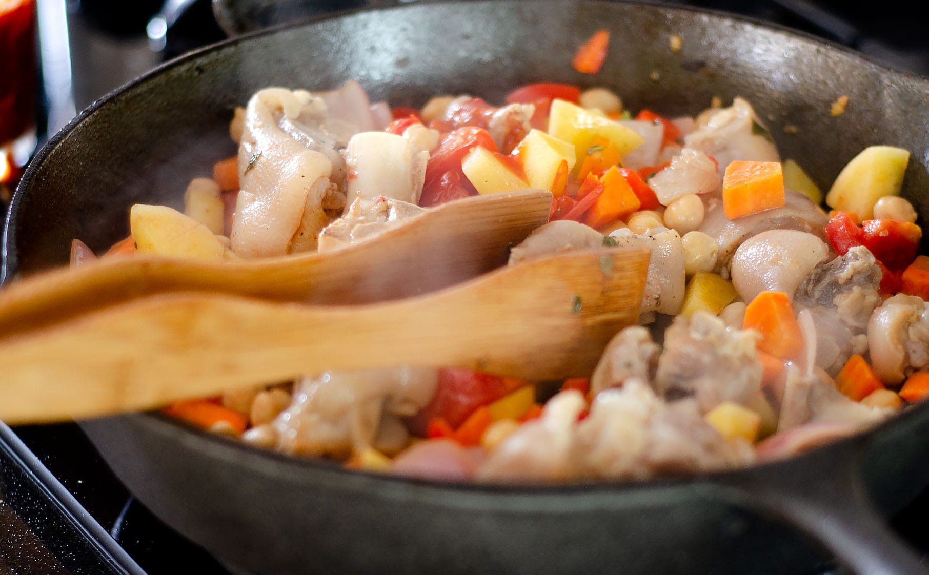 Sauteing vegetables