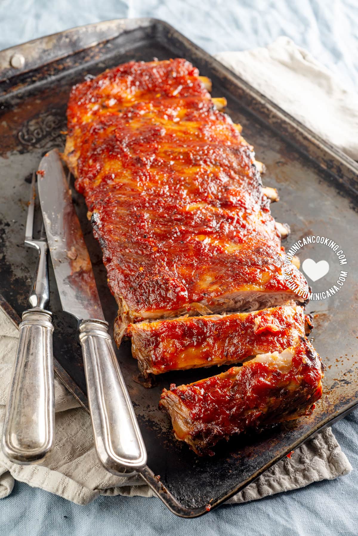 Smoky Ribs with Spicy Rum BBQ Sauce