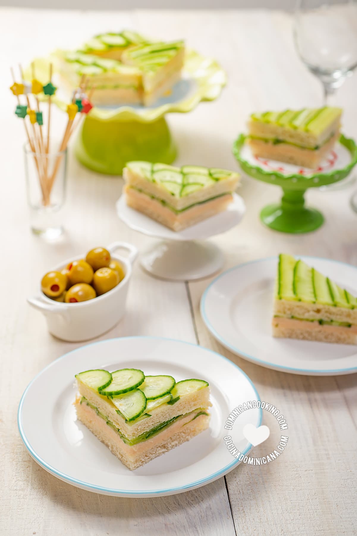 Ham, Cheese, and Cucumber Tea Sandwiches