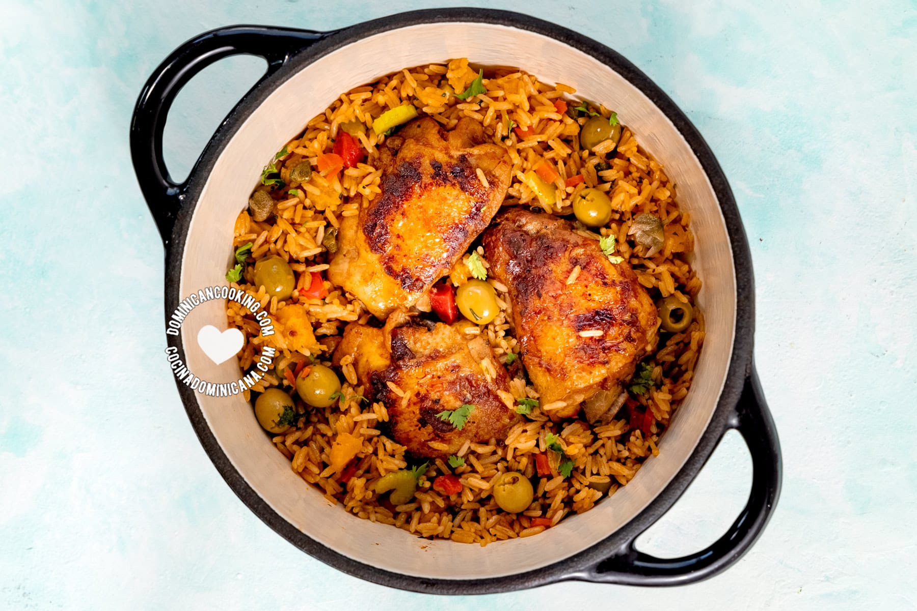 Locrio de pollo (Dominican rice and chicken)