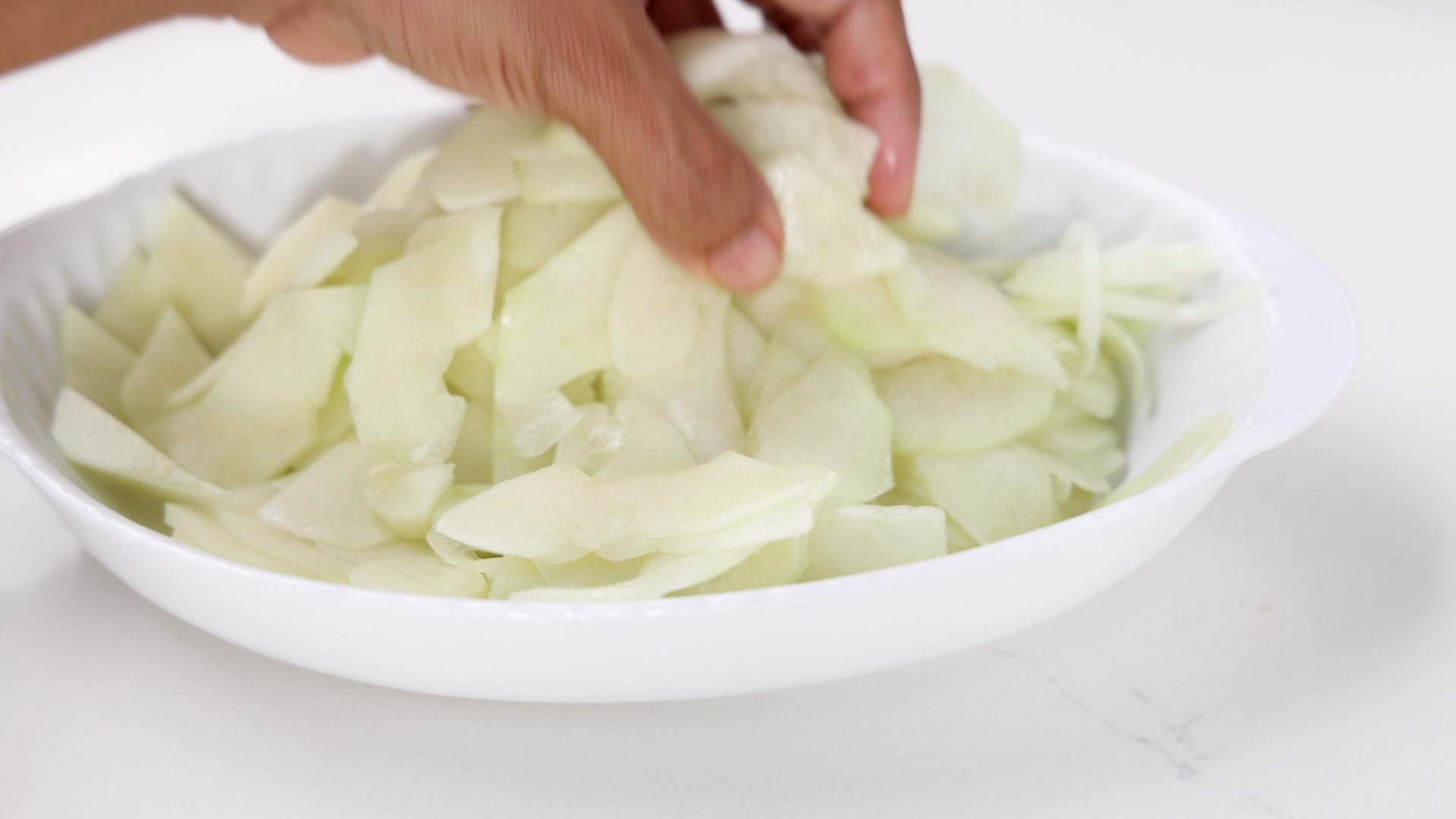 Sliced chayote