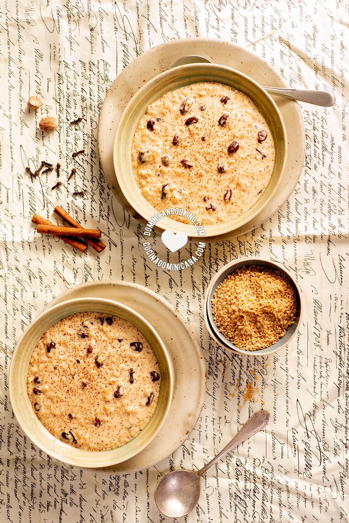 Dominican bulgur dessert with spices