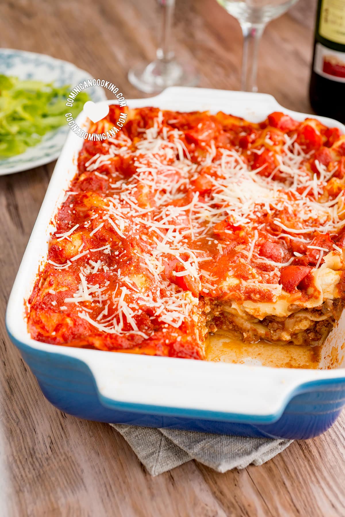 Pan with 3 Cheeses and Beef Lasagna