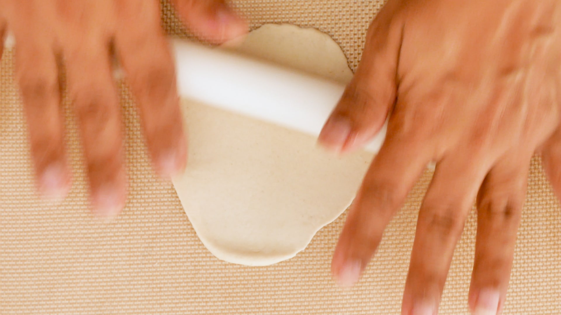 Rolling dough with rolling pin