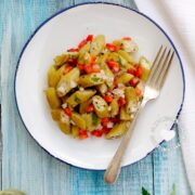 Plate of Ensalada de Molondrones (Okra Salad)