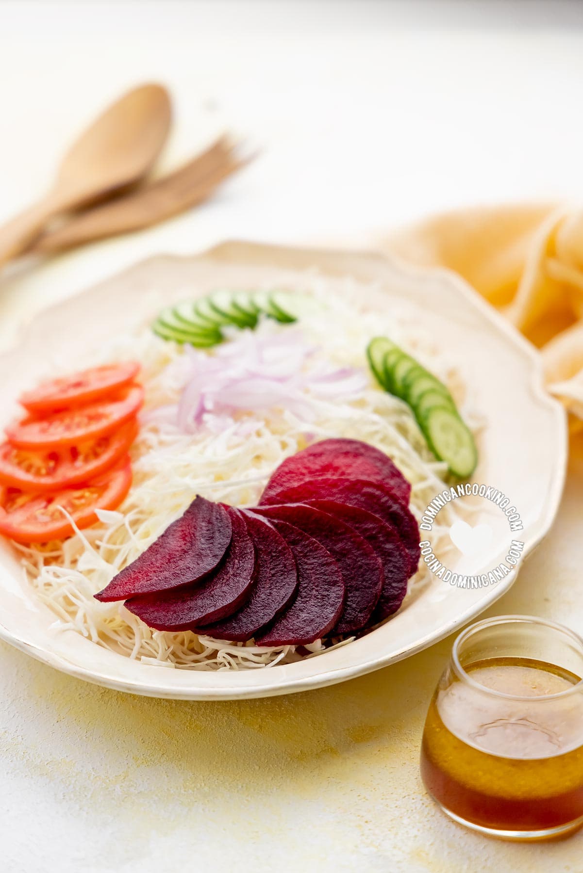 Dominican Cabbage and Beet Salad with Vinagraitte