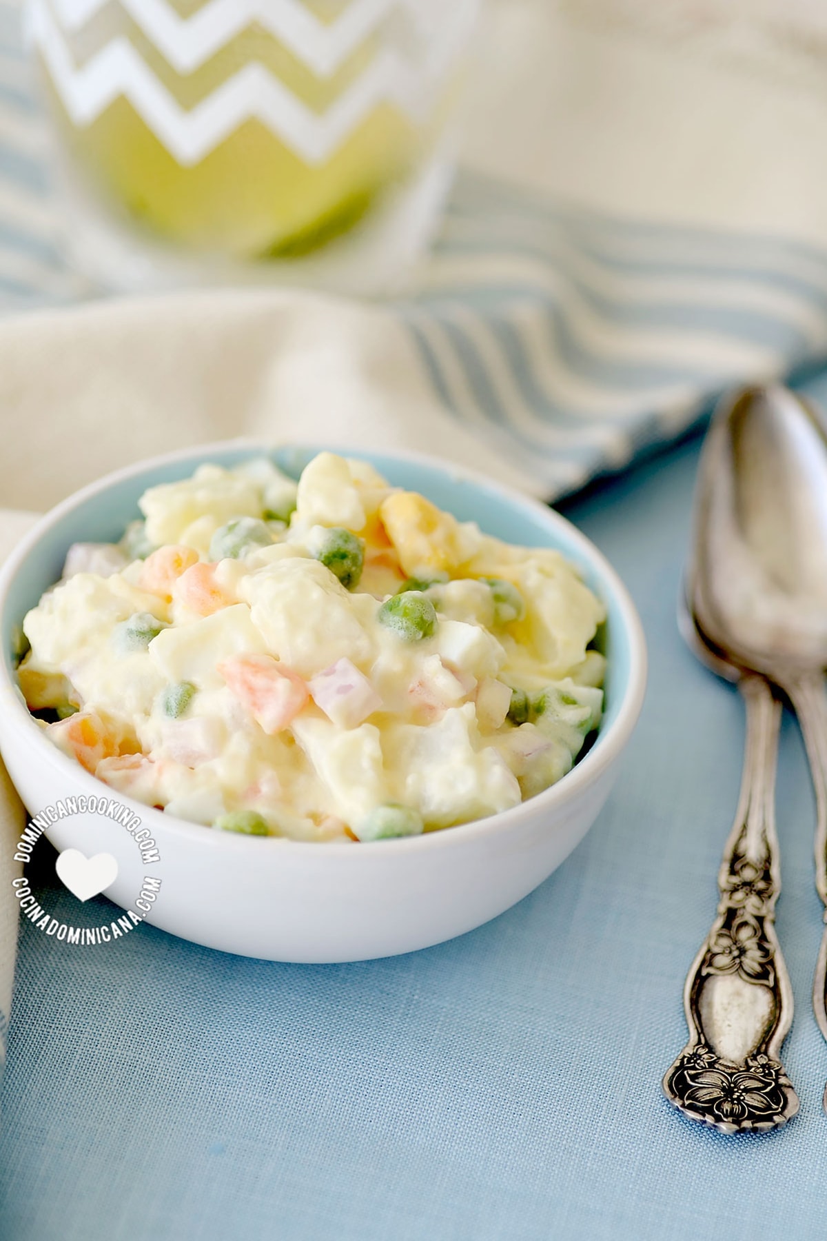 Bowl of Ensalada Rusa with Apple (Christmas to Salad)