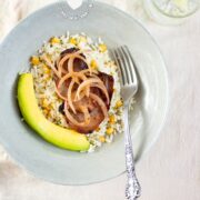 Dominican bistec encebollado (beef steak with onions)