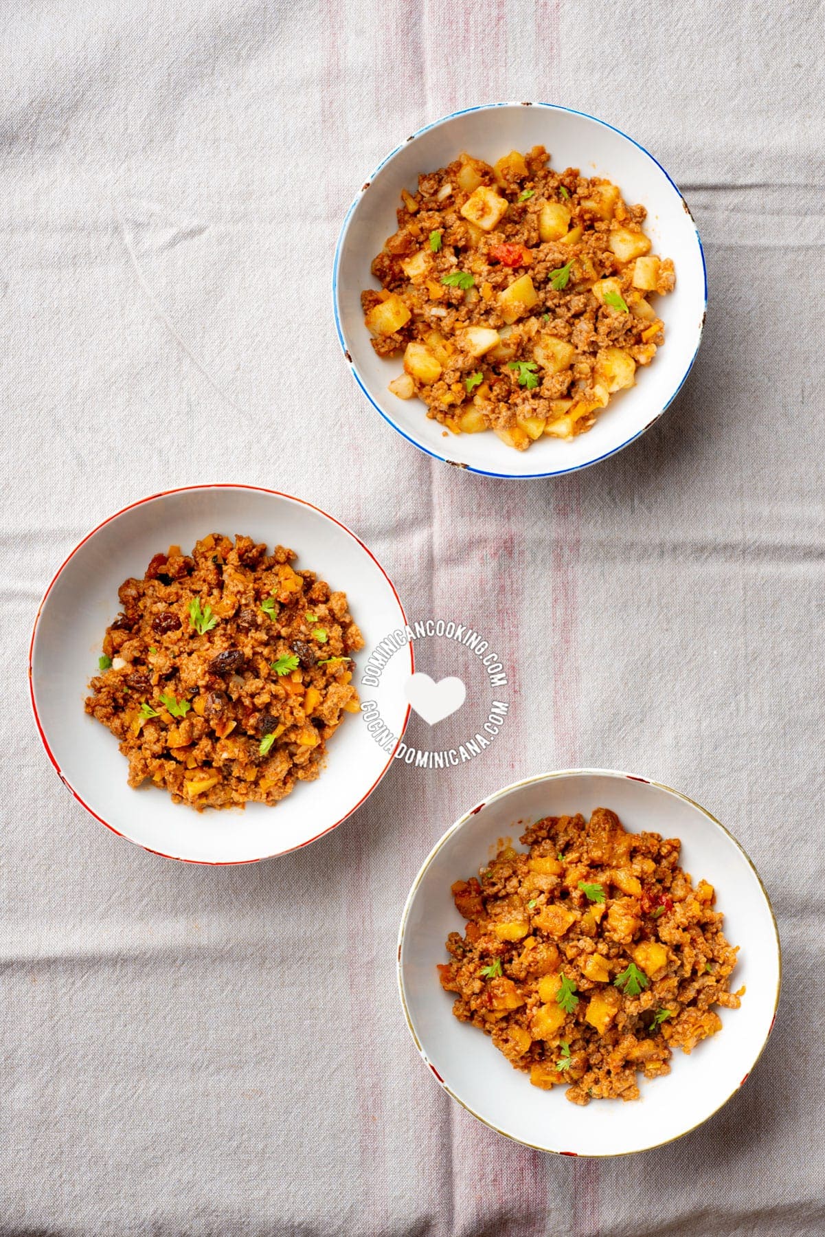 3 Bowls of Minced Beef Filling