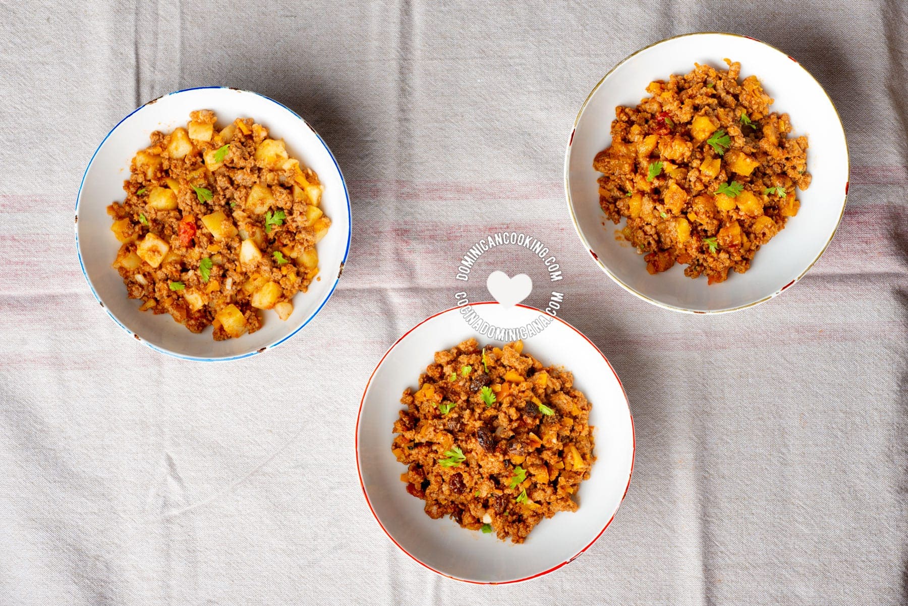 3 Bowls of Minced Beef Filling