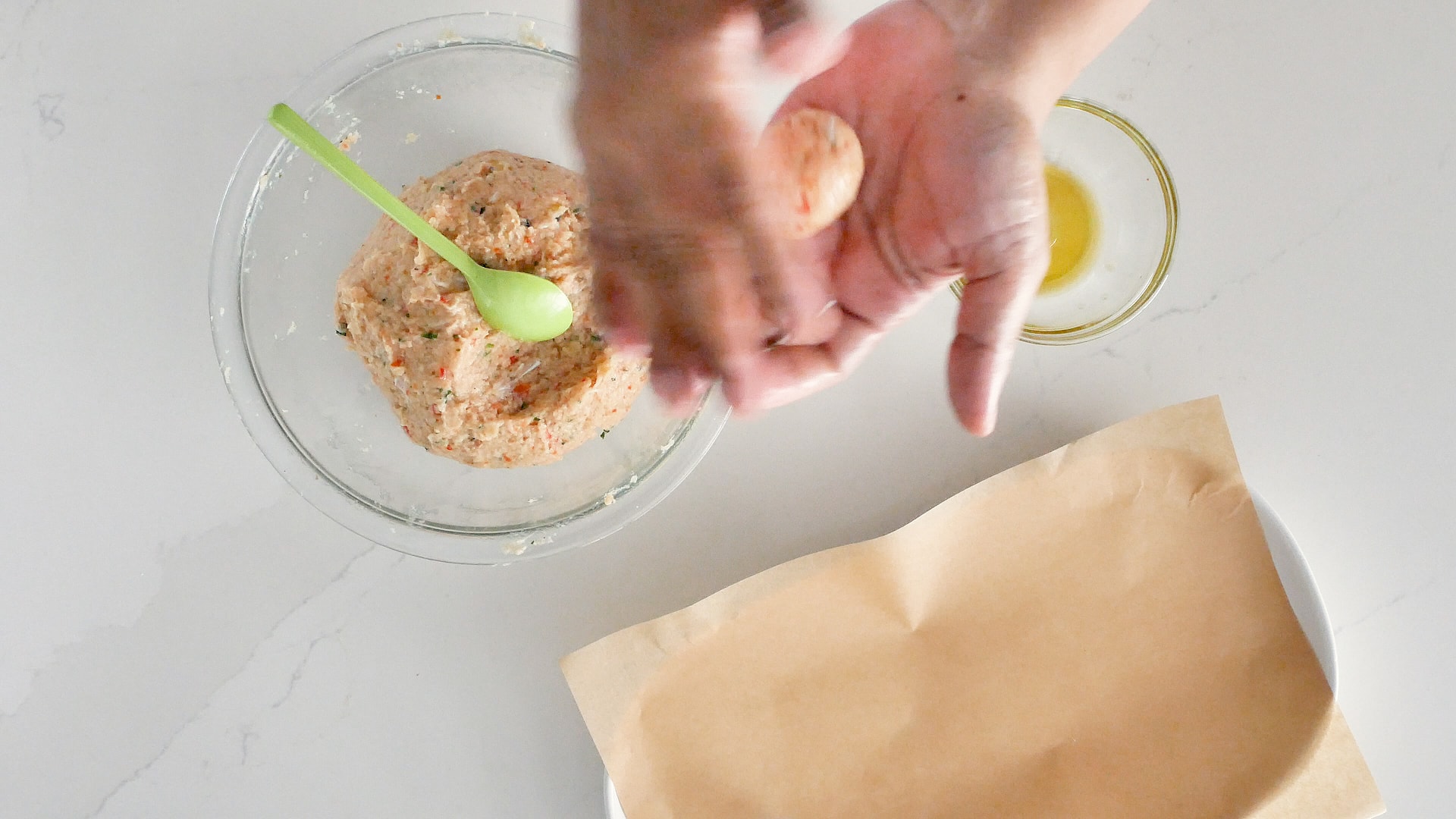 Making the fish balls