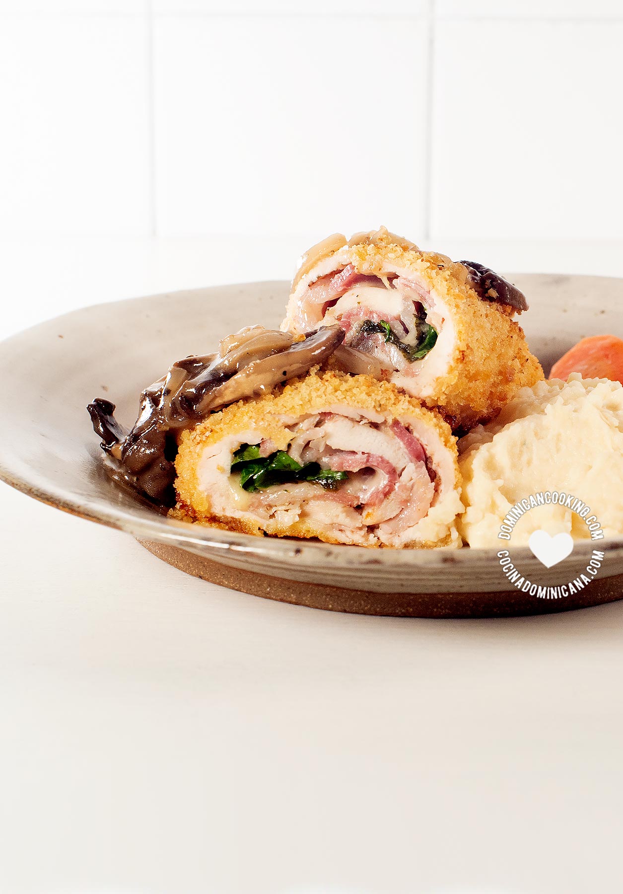 Cordon Bleu Chicken with Mushroom Sauce