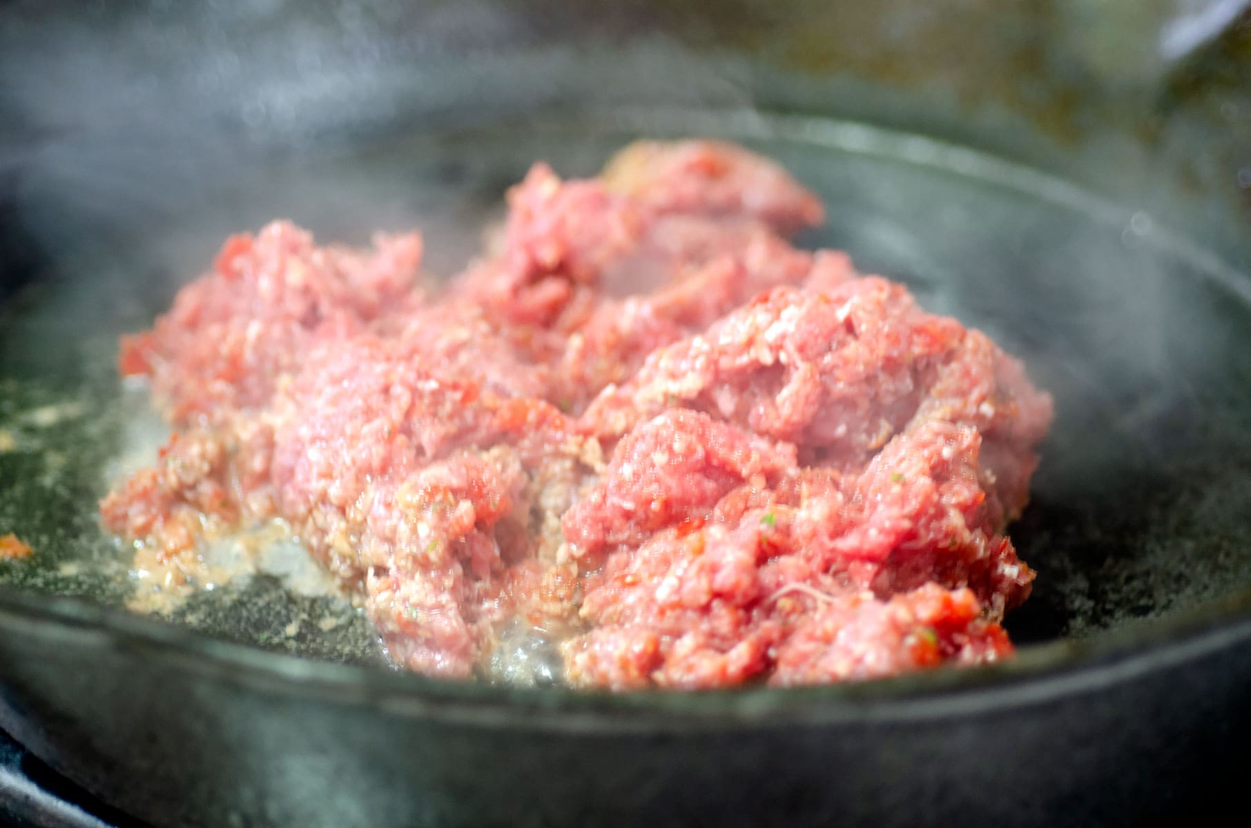 Meat cooking in hot oil