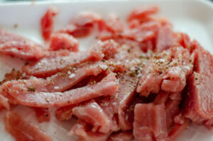 Seasoned beef strips