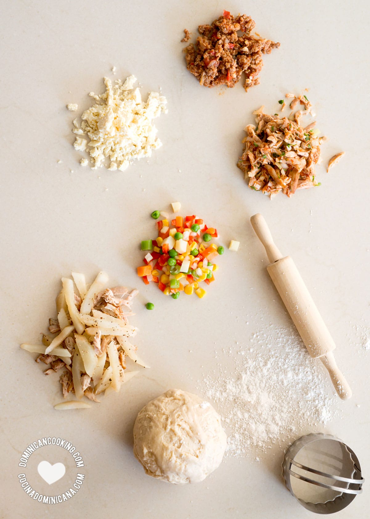 Ingredients for Empanaditas / Pastelitos (Savory Turnovers)