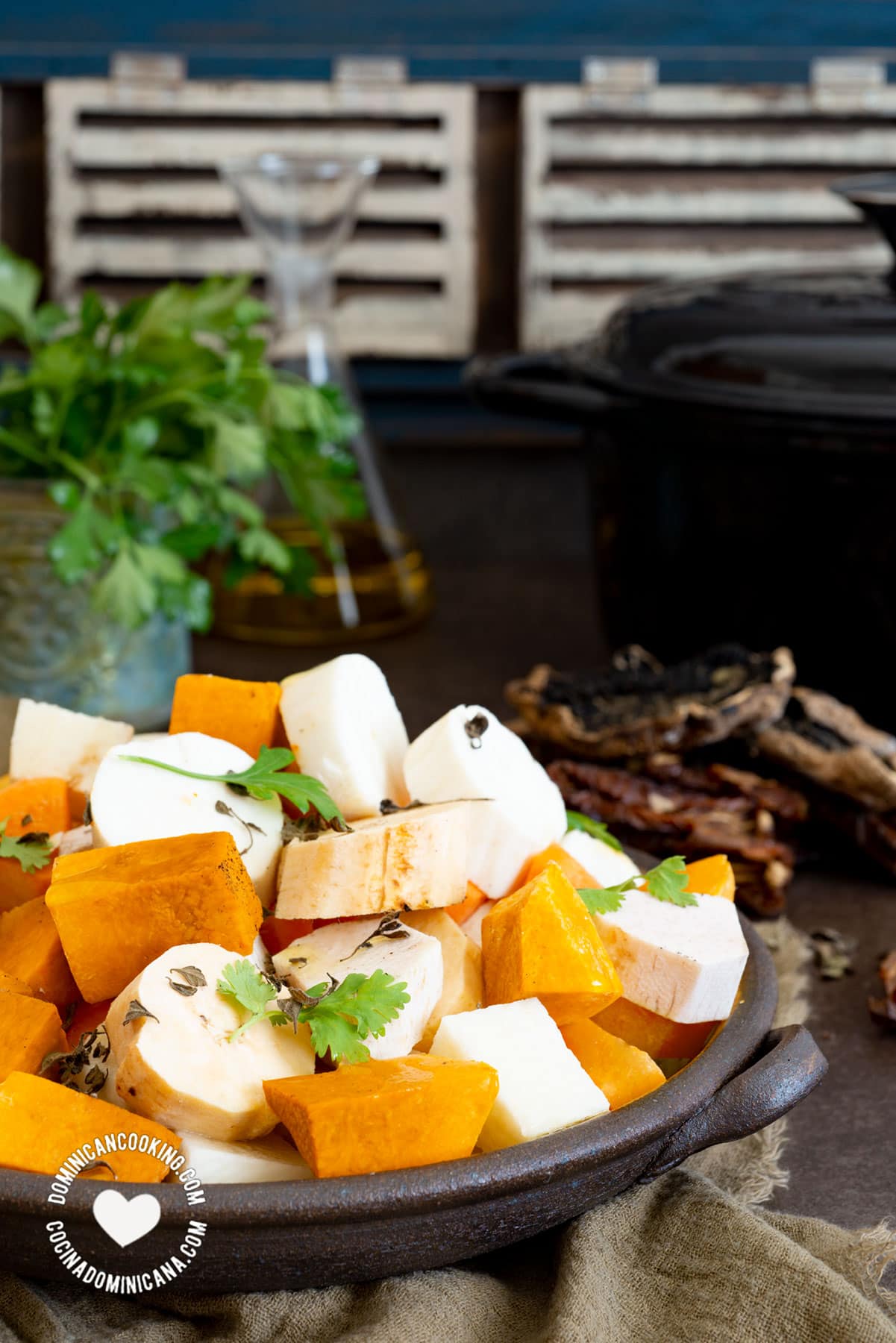 Ingredients for Vegan "Sancocho" (Root Stew)