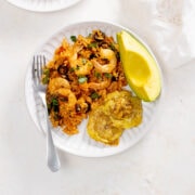 Locrio de camarones (Dominican rice with shrimp)