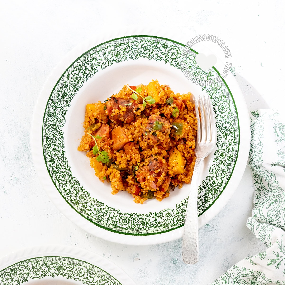 Plate of Locrio de Trigo (Dominican Bulgur Pilaf)