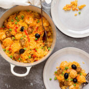 Locrio de Longaniza y Camarones ("Surf and Turf" Rice)