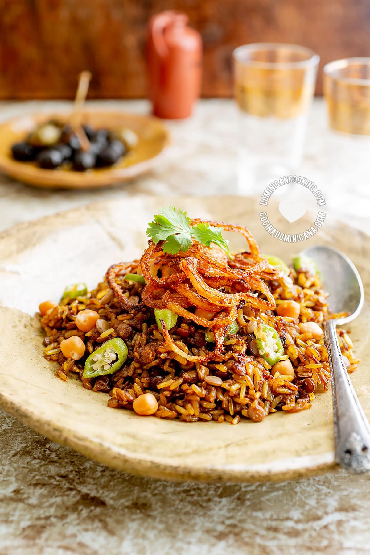 Mejadra - Rice with Lentils and Fried Onions