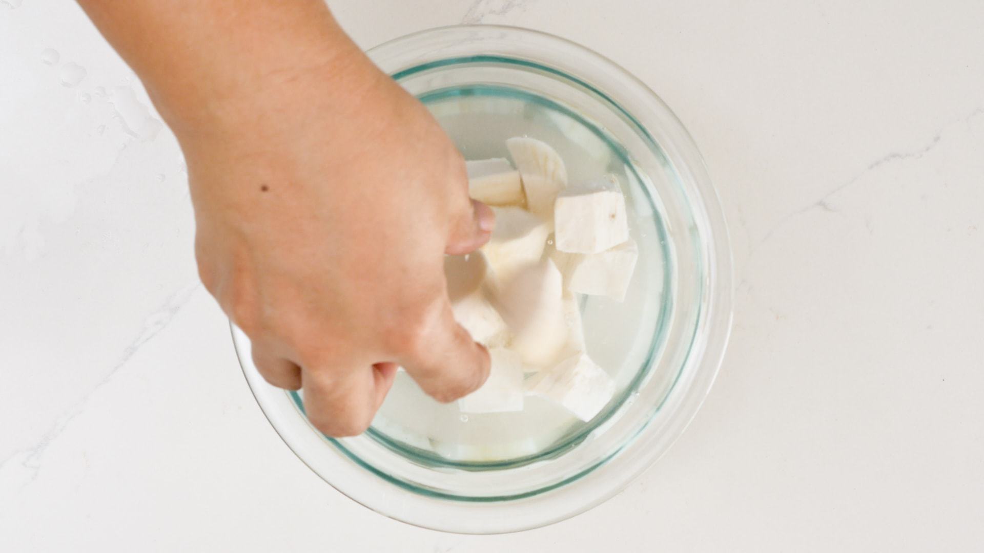 Yuca in salted water