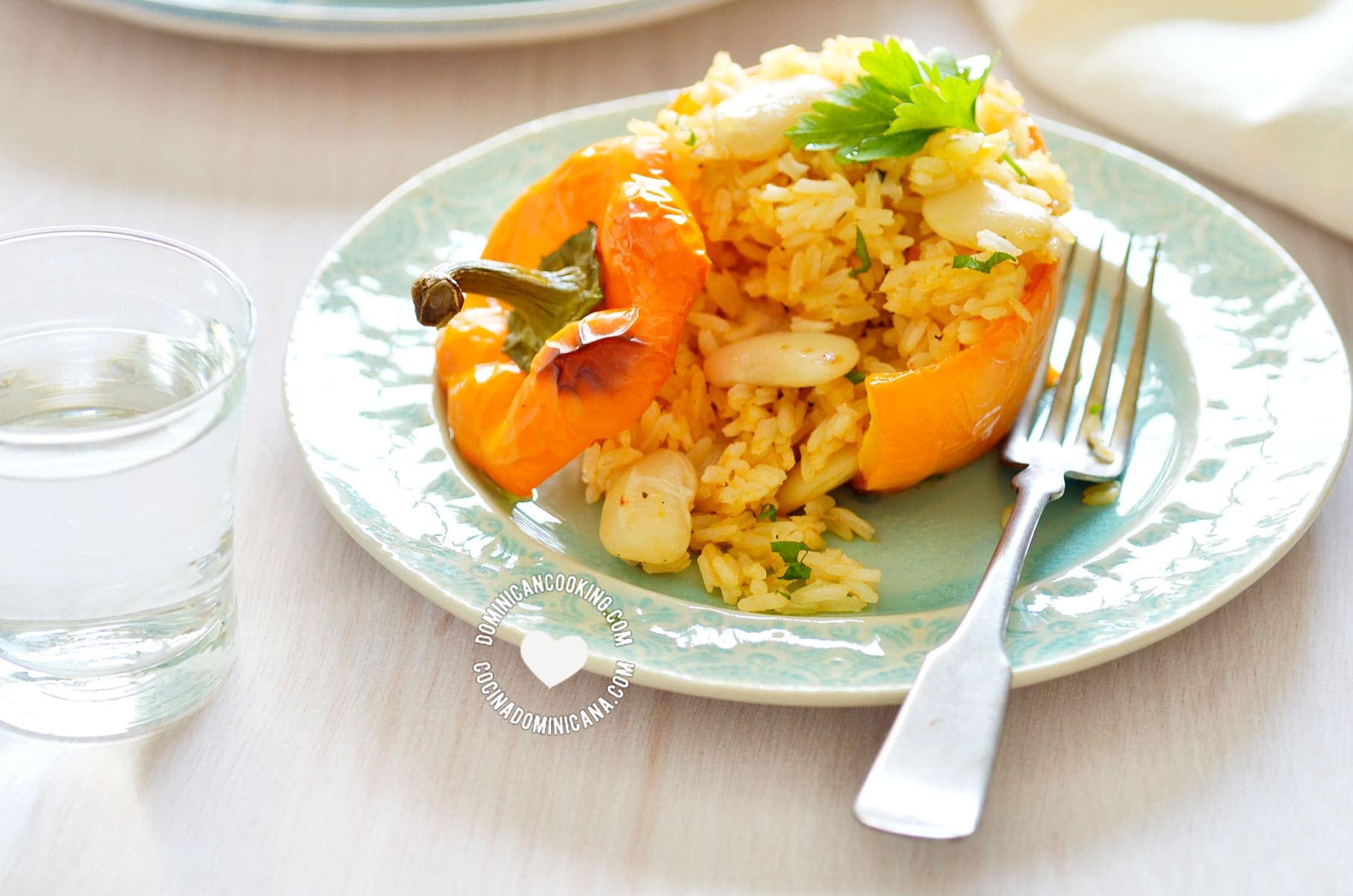 Peppers Stuffed with Rice and Butter Beans