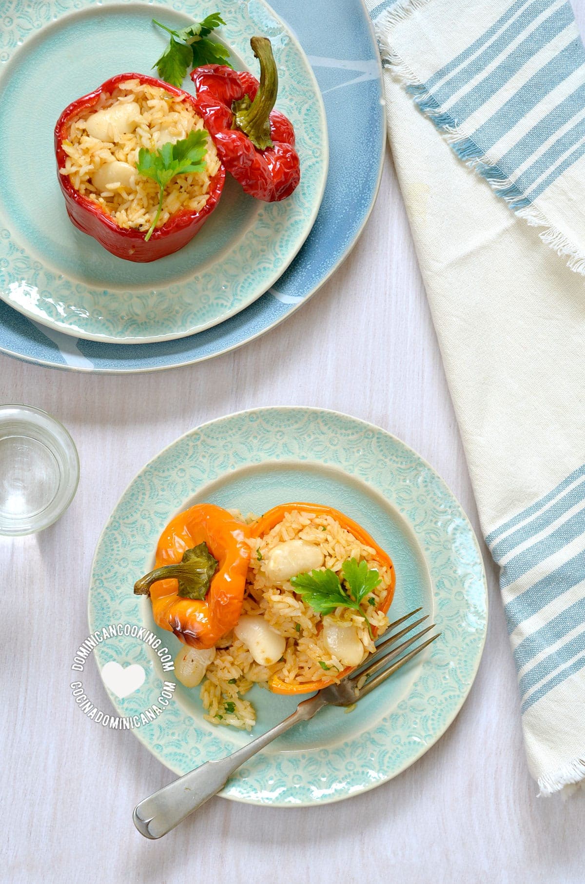 Peppers Stuffed with Rice and Butter Beans